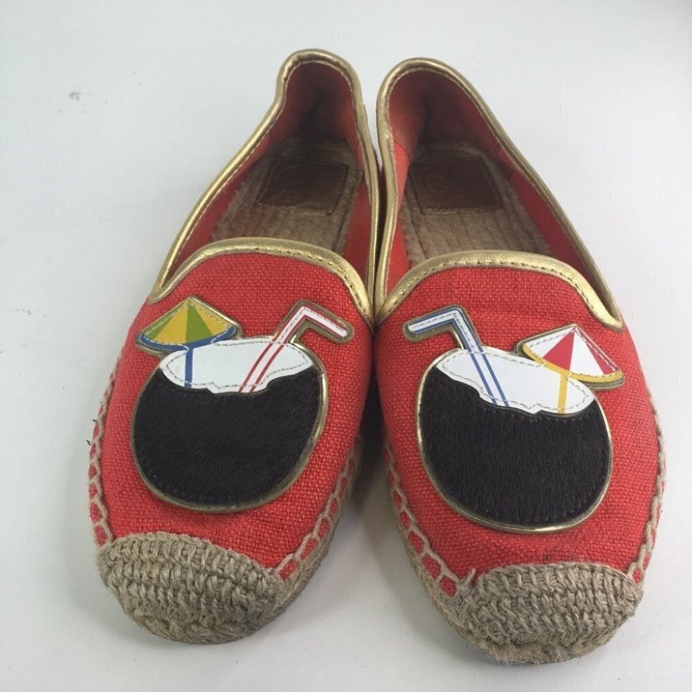 Tory Burch Coconut Linen Espadrille Flats  Size 6 - Picture 7 of 7